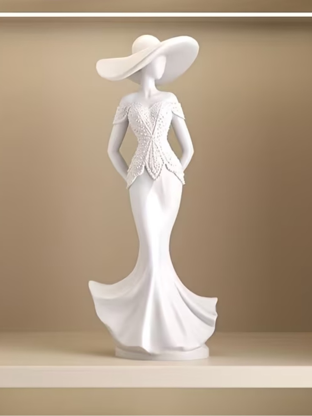 3D PRINTER Elegant White Lady Sculpture for Home Art Decor NEW - Picture 4 of 7
